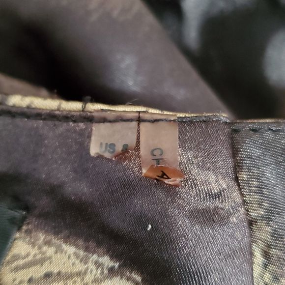 Tahari Dress 8 Black Gold Animal Print Sheath Cocktail Party Cap Sleeve Zip - Picture 14 of 14